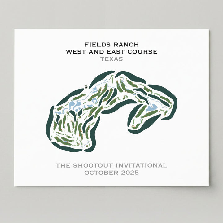 Fields Ranch, West & East Golf Courses, Texas - Printed Golf Course