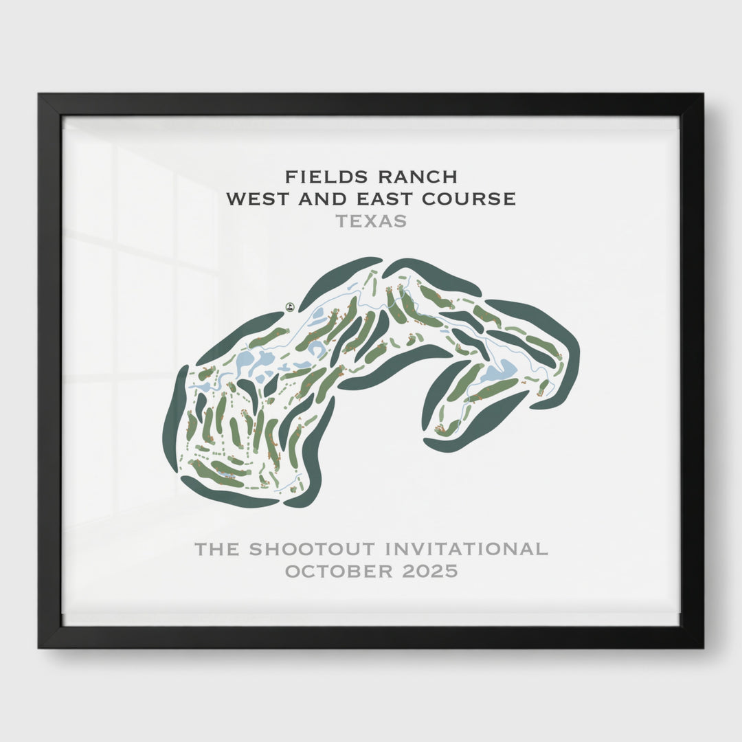 Fields Ranch, West & East Golf Courses, Texas - Printed Golf Course