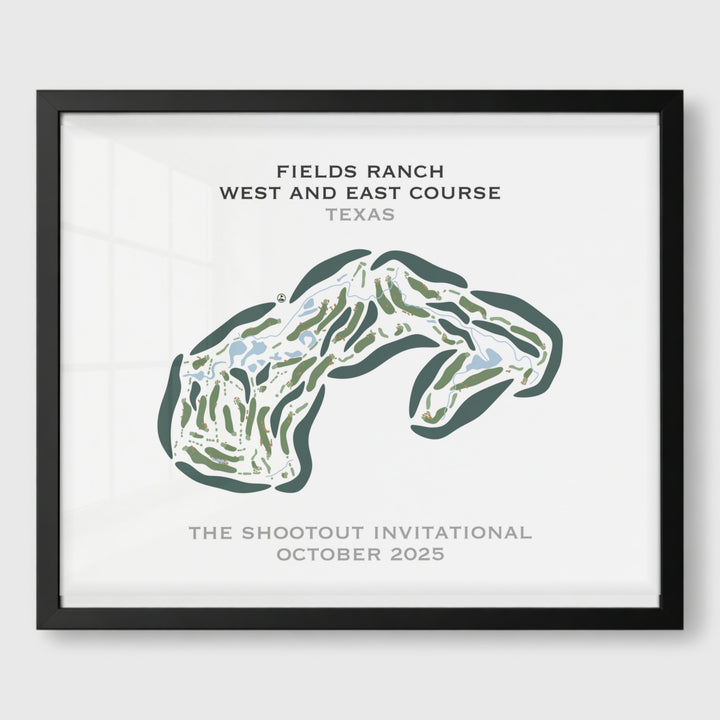 Fields Ranch, West & East Golf Courses, Texas - Printed Golf Course