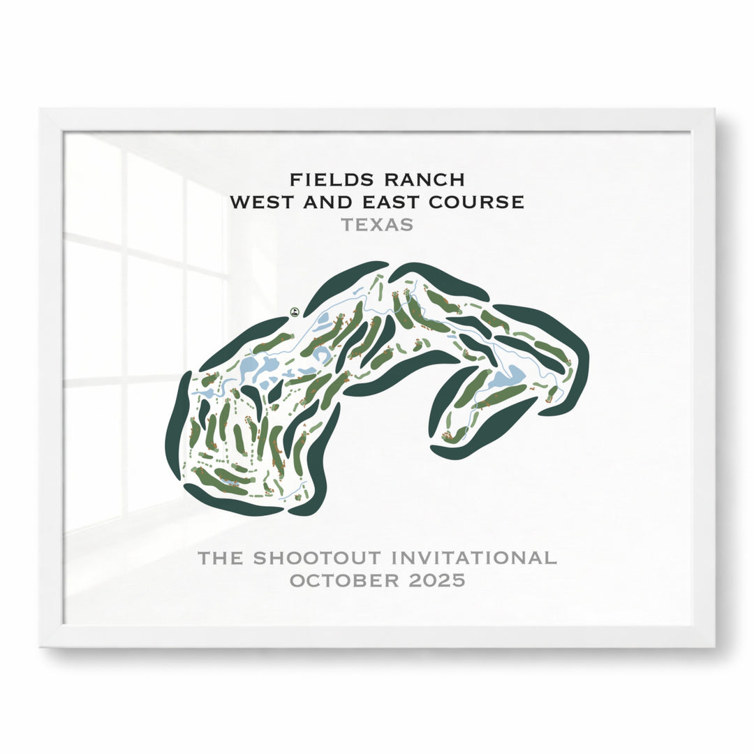Fields Ranch, West & East Golf Courses, Texas - Printed Golf Course
