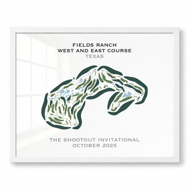 Fields Ranch, West & East Golf Courses, Texas - Printed Golf Course