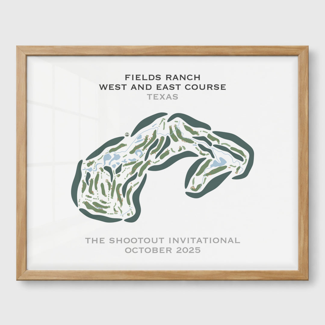 Fields Ranch, West & East Golf Courses, Texas - Printed Golf Course