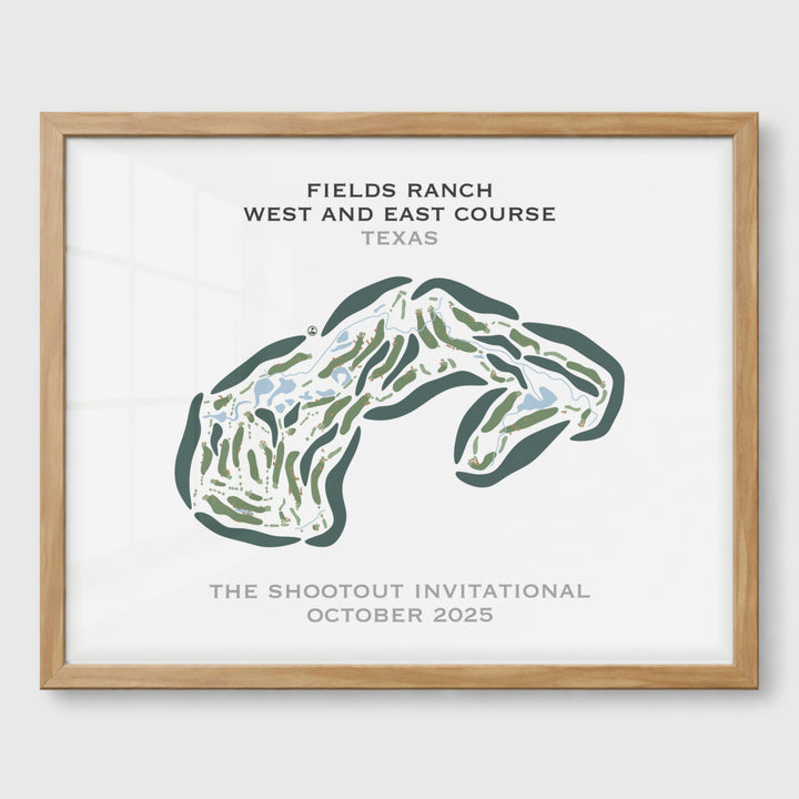 Fields Ranch, West & East Golf Courses, Texas - Printed Golf Course