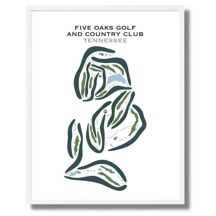 Five Oaks Golf & Country Club, Tennessee - Printed Golf Courses - Golf Course Prints