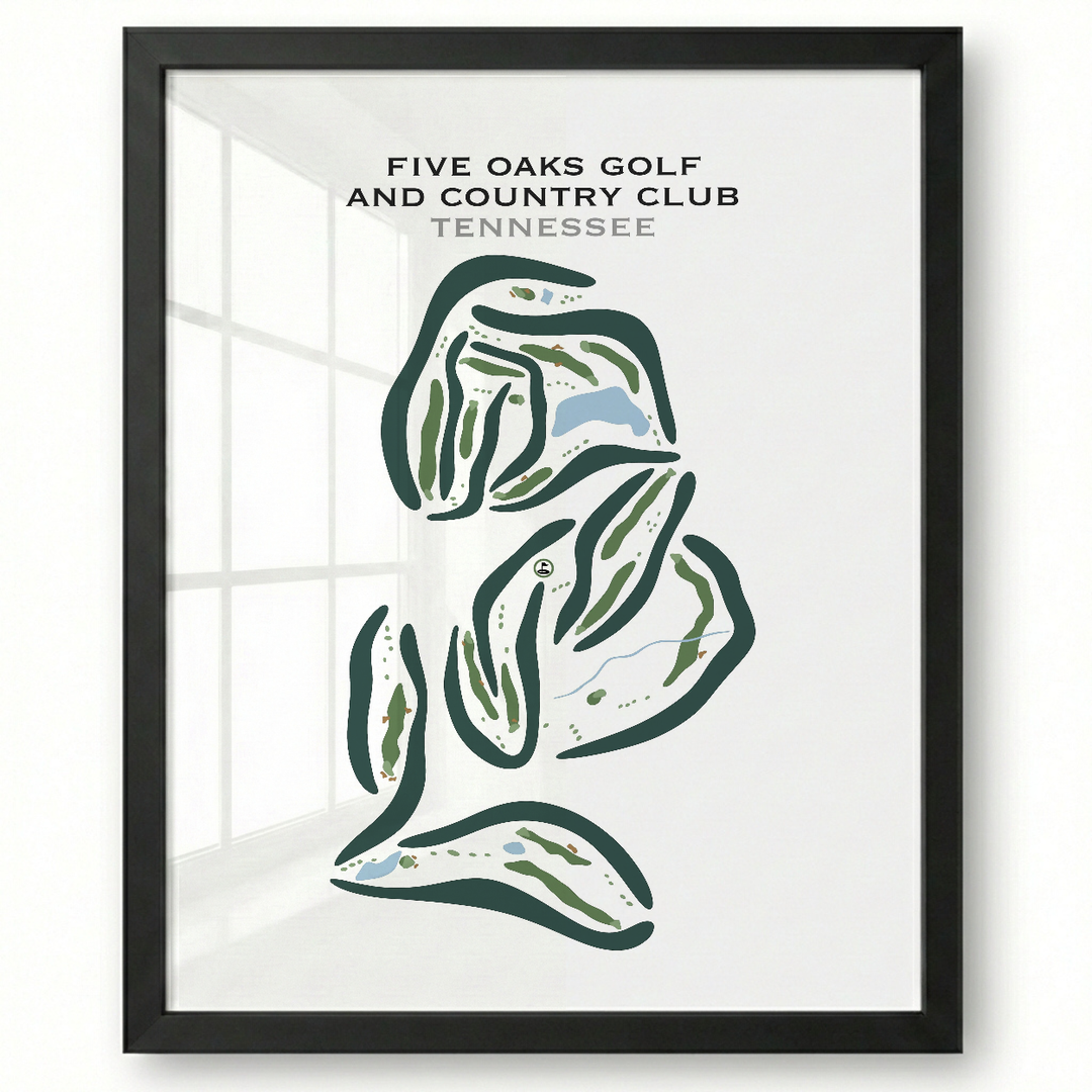 Five Oaks Golf & Country Club, Tennessee - Printed Golf Courses