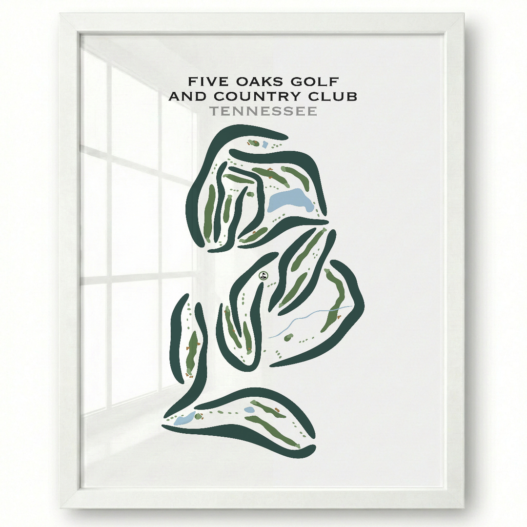 Five Oaks Golf & Country Club, Tennessee - Printed Golf Courses