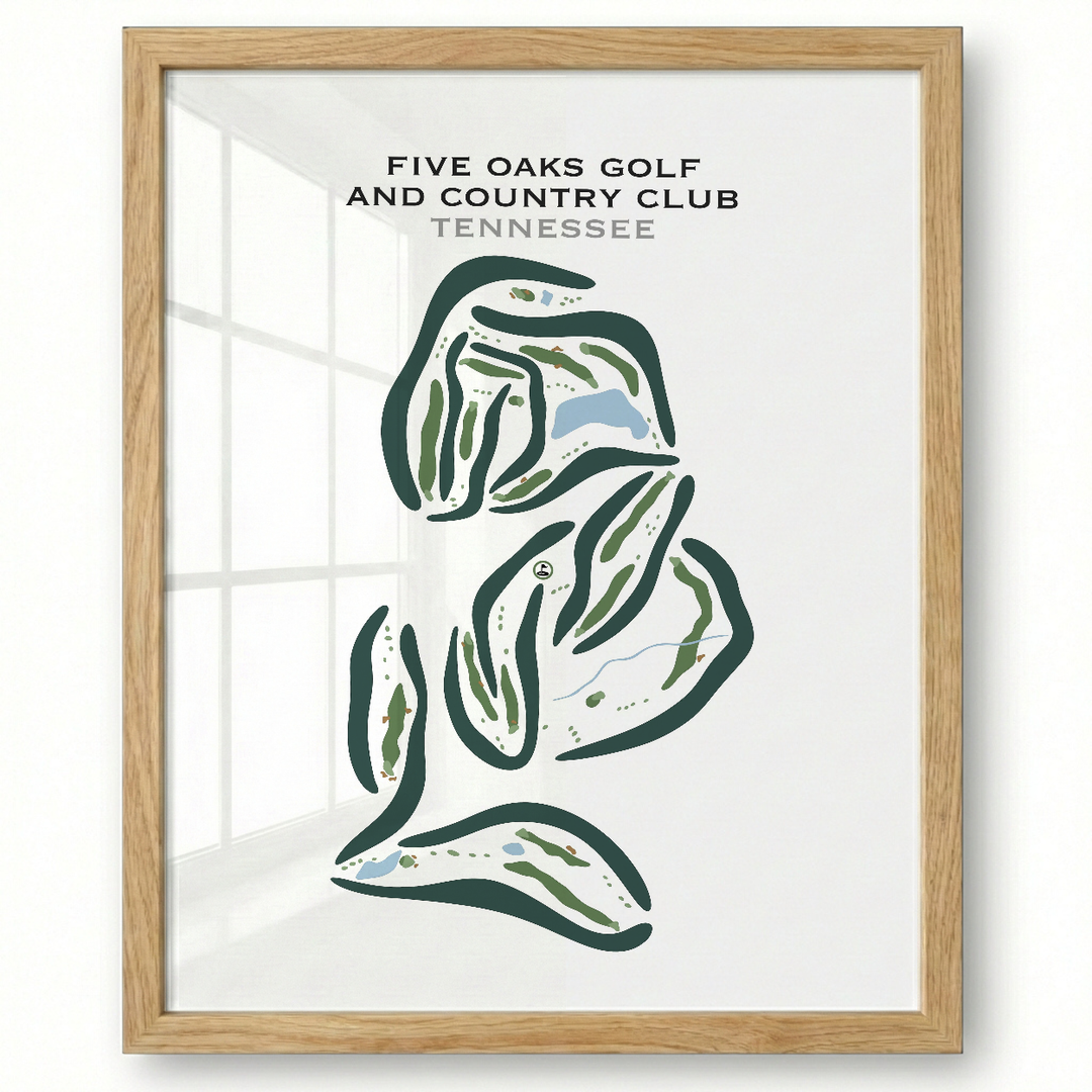 Five Oaks Golf & Country Club, Tennessee - Printed Golf Courses