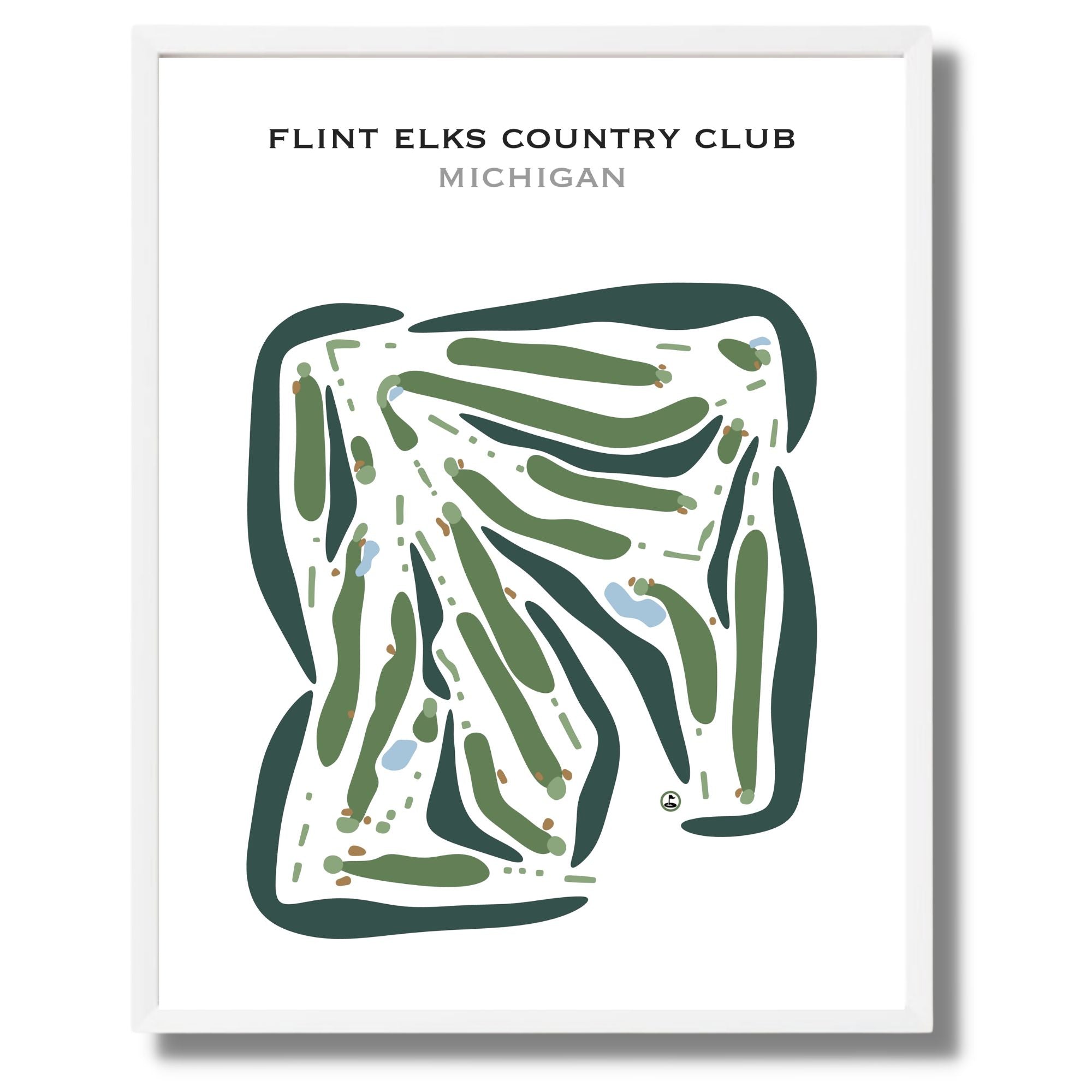 Buy the best printed golf course Flint Elks Country Club Michigan