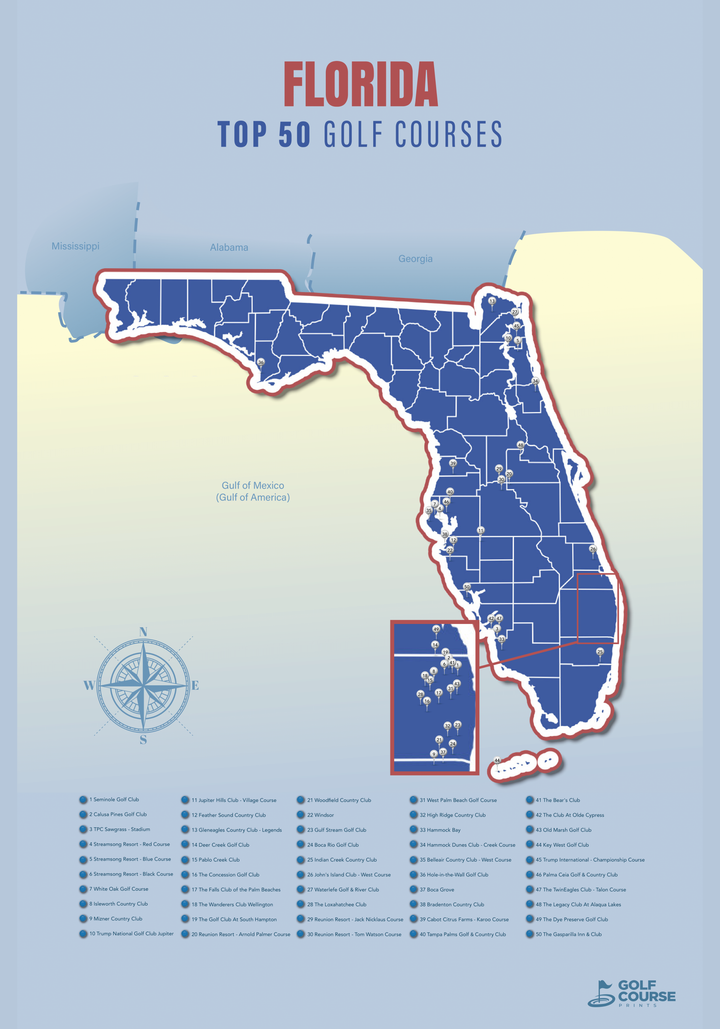 Map of Florida Golf Courses
