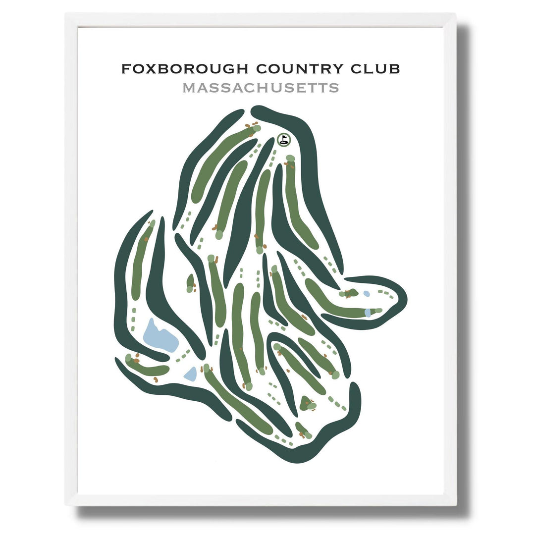 Foxborough Country Club, Massachusetts - Printed Golf Courses - Golf Course Prints