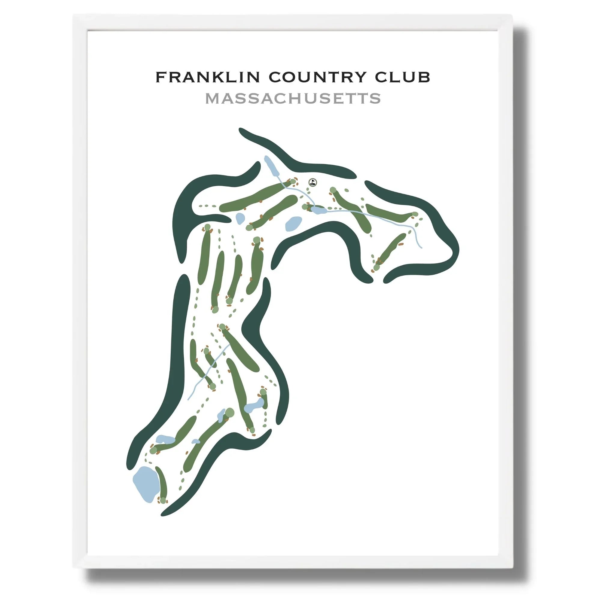 The Printed Golf Courses artwork of Franklin Country Club, Massachusetts