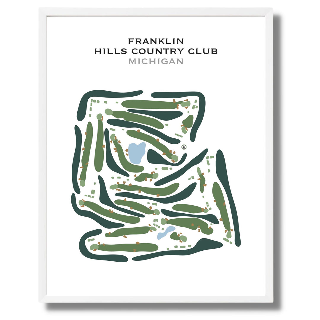 Franklin Hills Country Club, Michigan - Printed Golf Course
