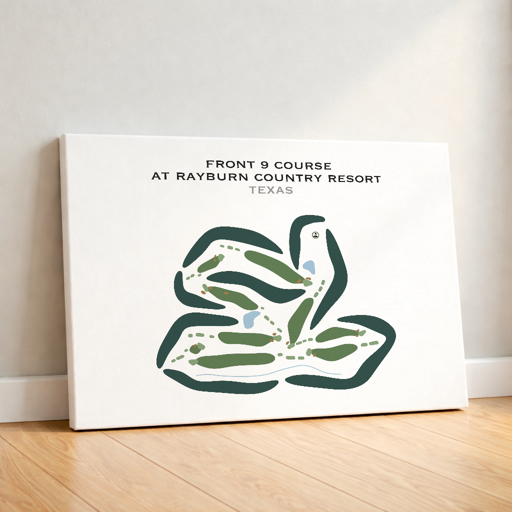 Front 9 Course at Rayburn Country Resort, Texas - Printed Golf Courses