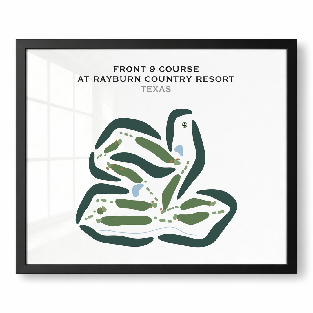 Front 9 Course at Rayburn Country Resort, Texas - Printed Golf Courses