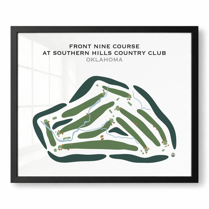 Front Nine Course at Southern Hills Country Club, Oklahoma - Printed Golf Courses