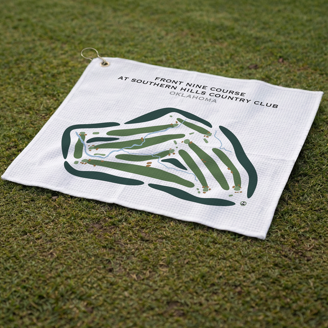 Front Nine Course at Southern Hills Country Club, Oklahoma - Printed Golf Courses