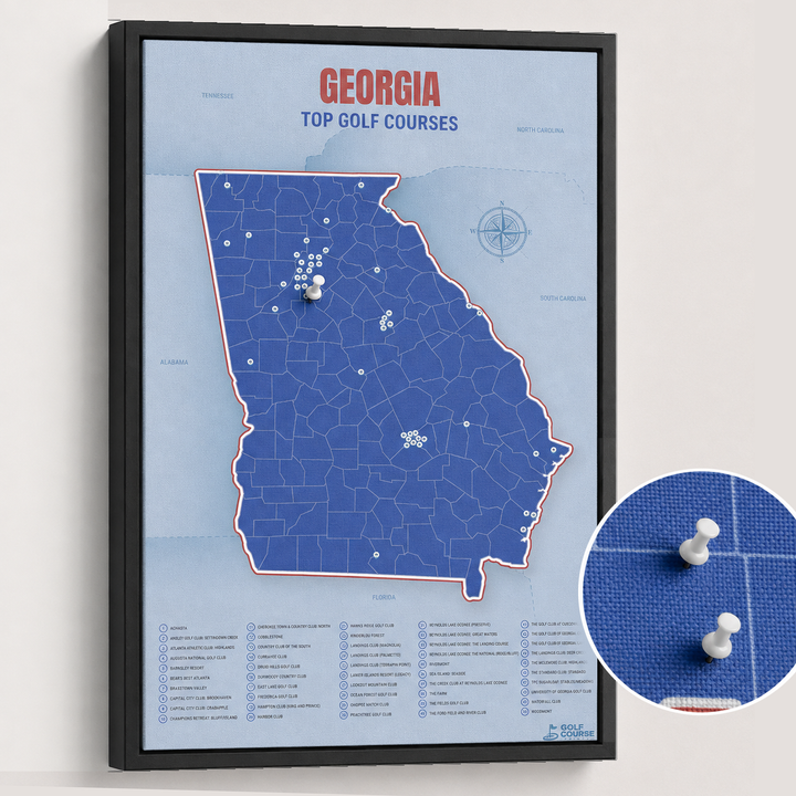 Map of Georgia Golf Courses