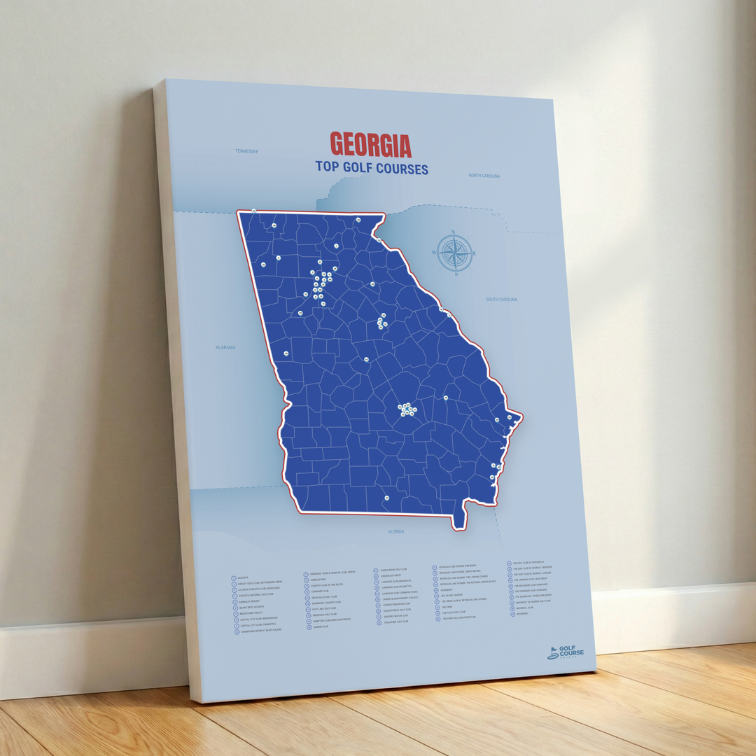 Map of Georgia Golf Courses