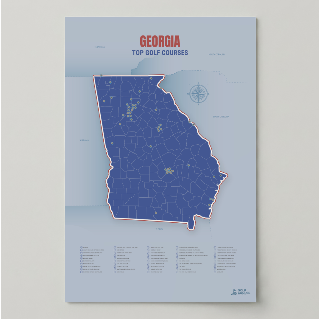 Map of Georgia Golf Courses