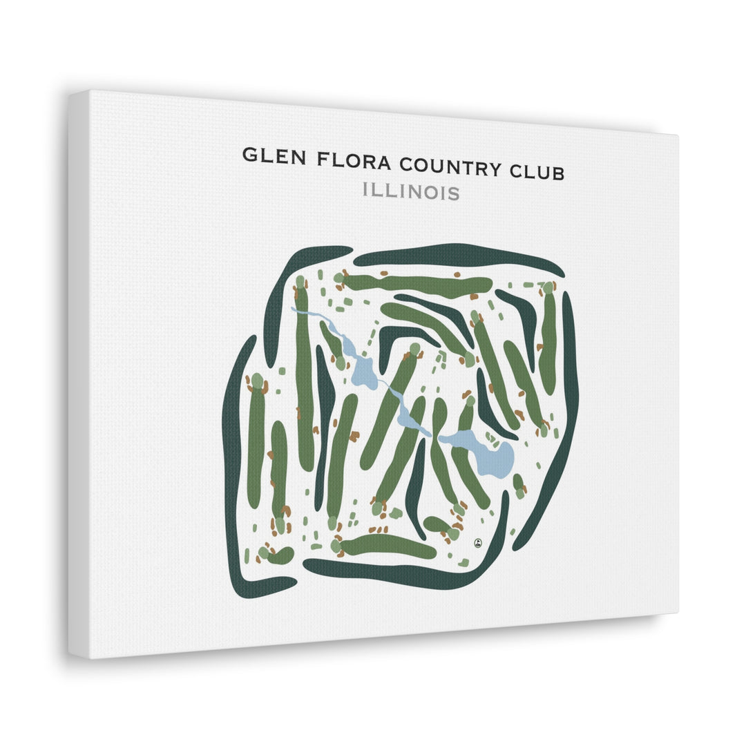 Glen Flora Country Club, Illinois - Printed Golf Courses