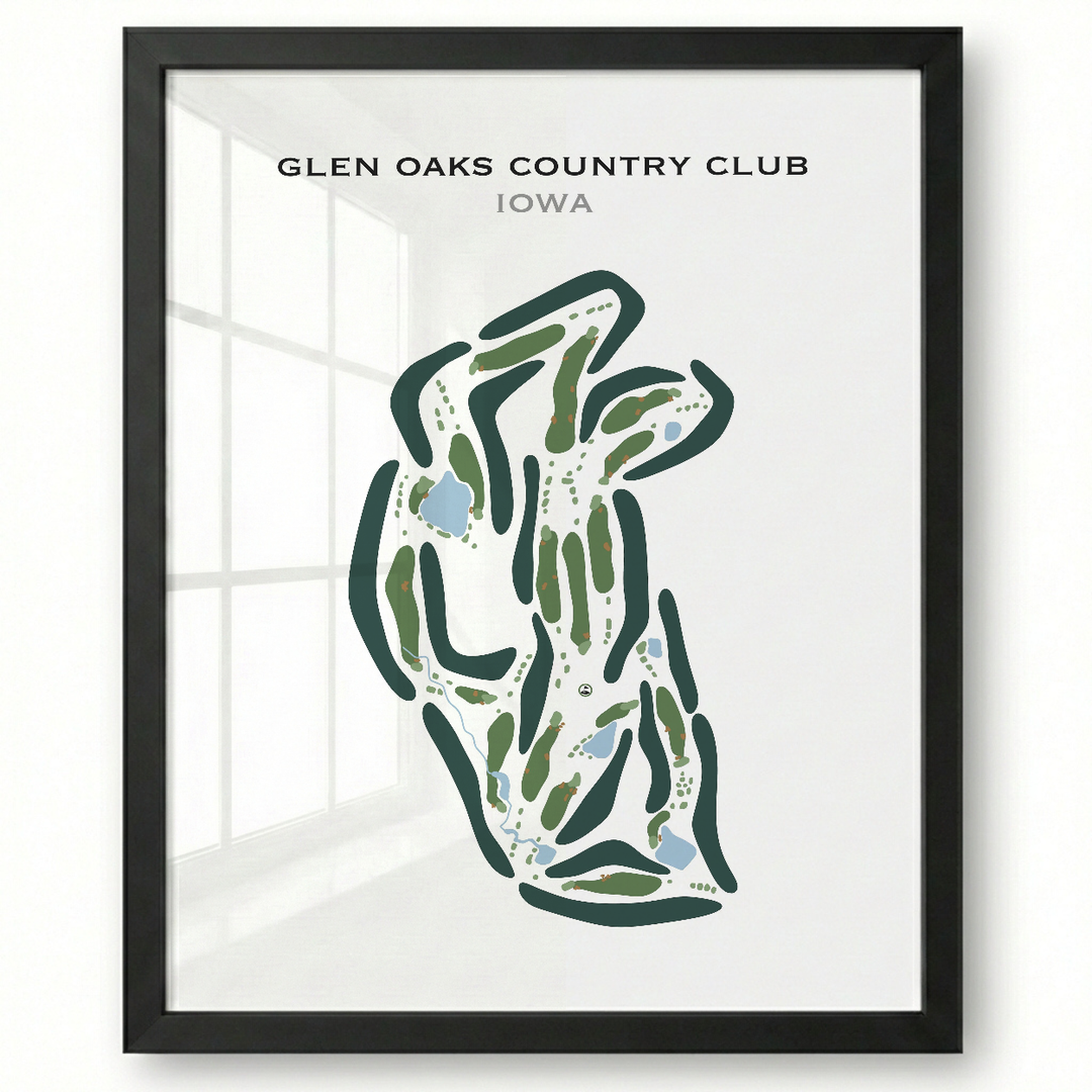 Glen Oaks Country Club, Iowa - Printed Golf Courses