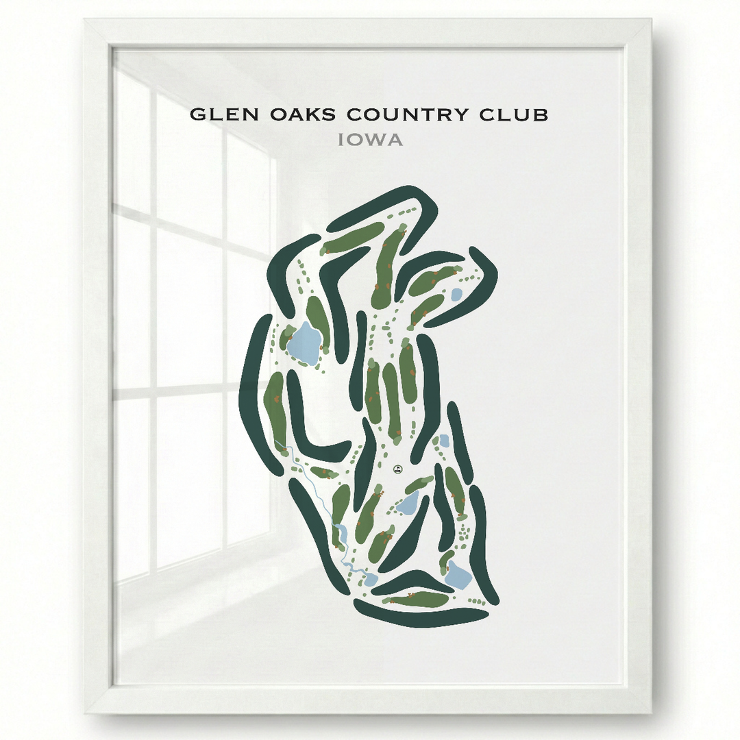 Glen Oaks Country Club, Iowa - Printed Golf Courses