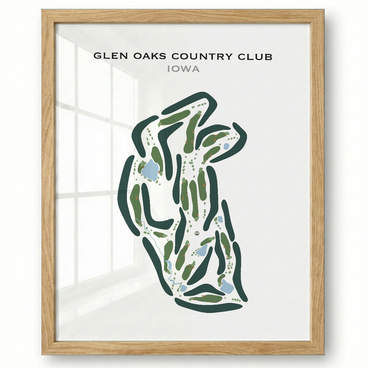 Glen Oaks Country Club, Iowa - Printed Golf Courses