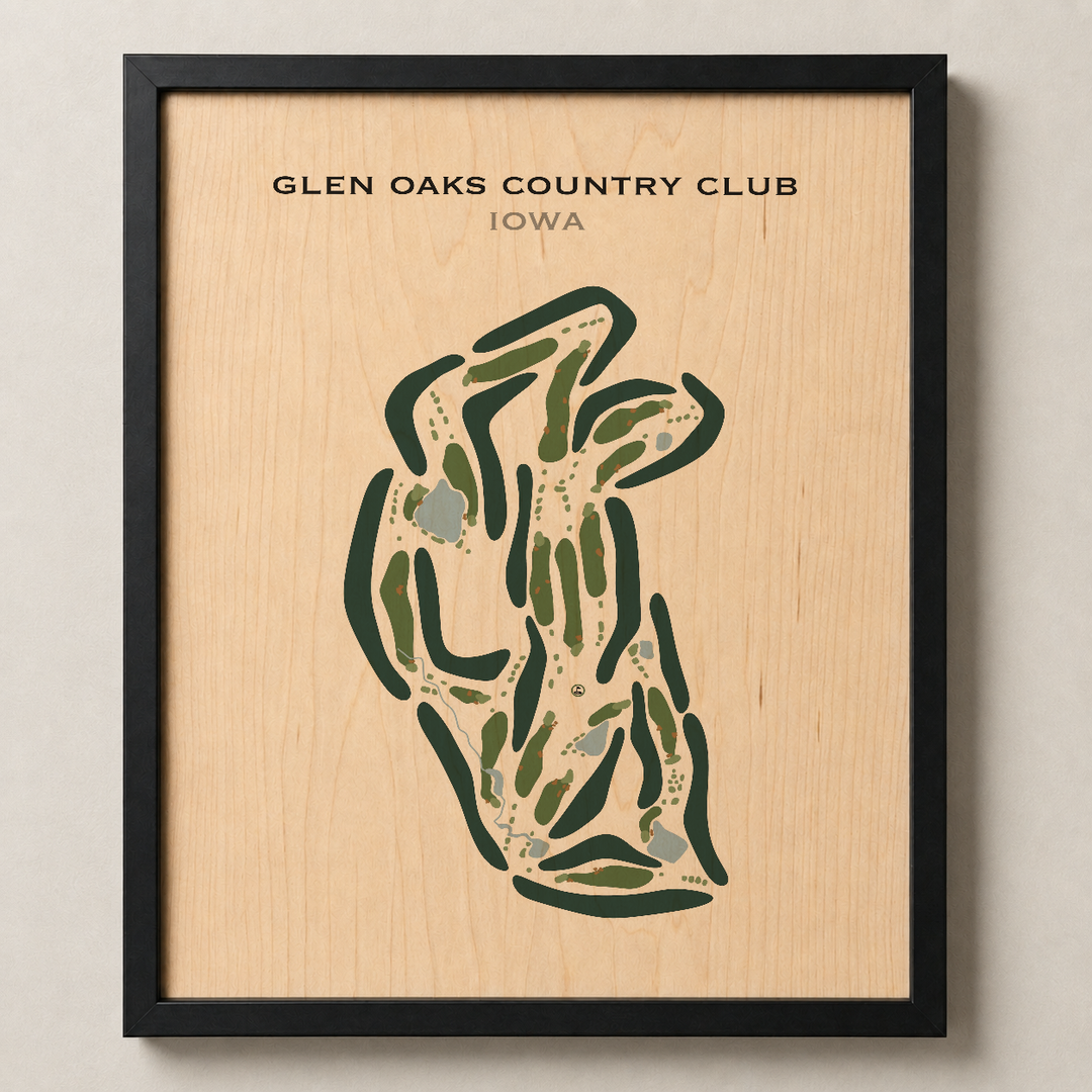 Glen Oaks Country Club, Iowa - Printed Golf Courses