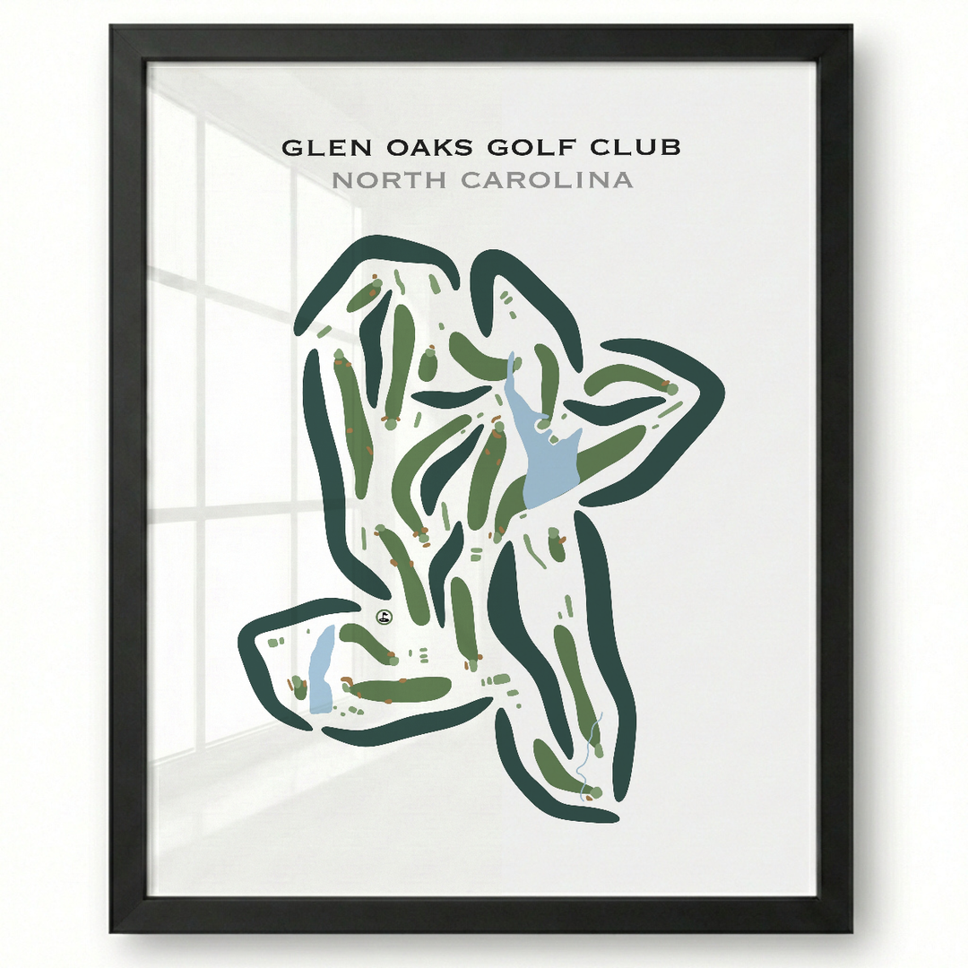 Glen Oaks Golf Club, North Carolina - Printed Golf Courses