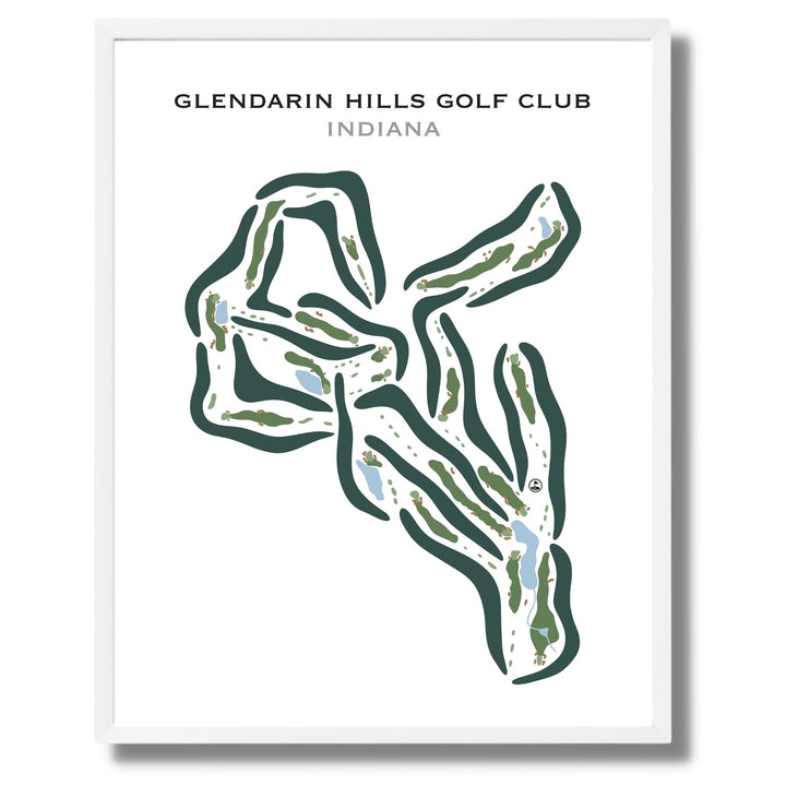 Glendarin Hills Golf Club, Indiana - Printed Golf Courses