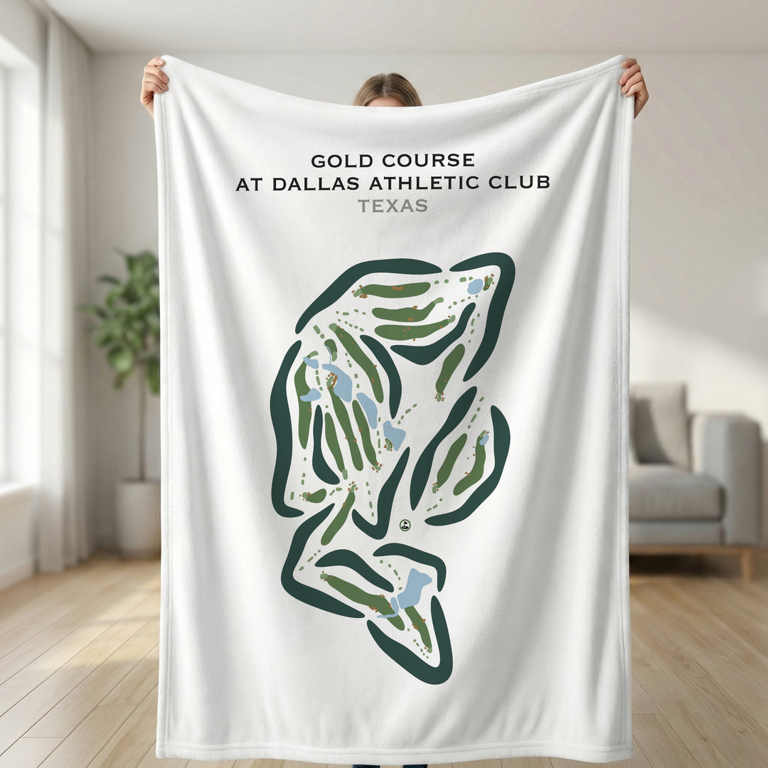 Gold Course at Dallas Athletic Club, Texas - Printed Golf Courses