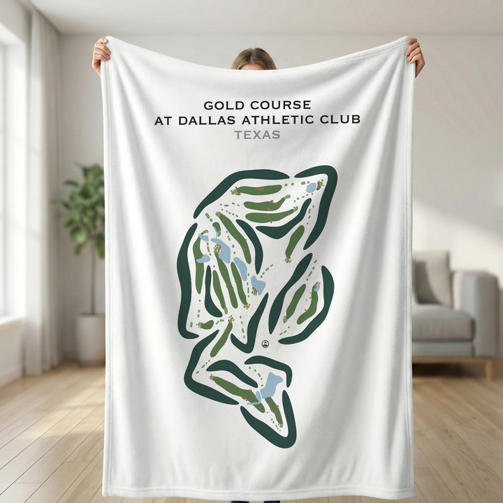 Gold Course at Dallas Athletic Club, Texas - Printed Golf Courses