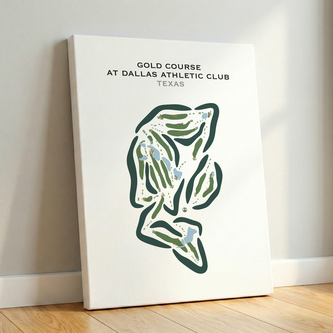 Gold Course at Dallas Athletic Club, Texas - Printed Golf Courses