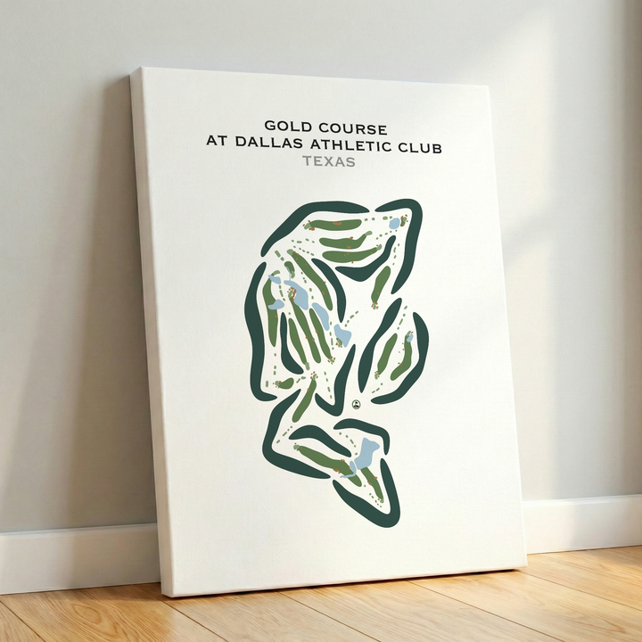 Gold Course at Dallas Athletic Club, Texas - Printed Golf Courses