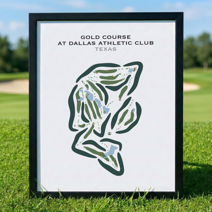 Gold Course at Dallas Athletic Club, Texas - Printed Golf Courses