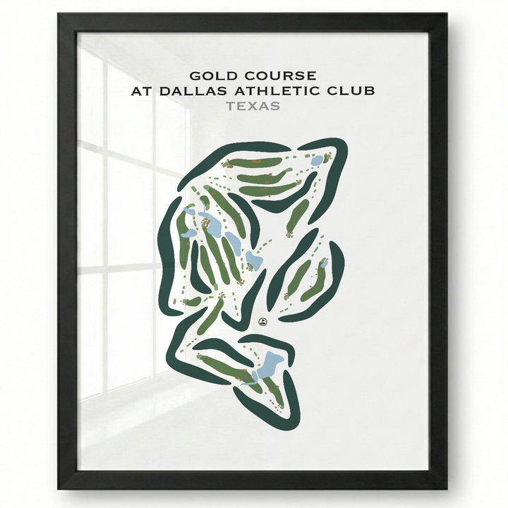Gold Course at Dallas Athletic Club, Texas - Printed Golf Courses
