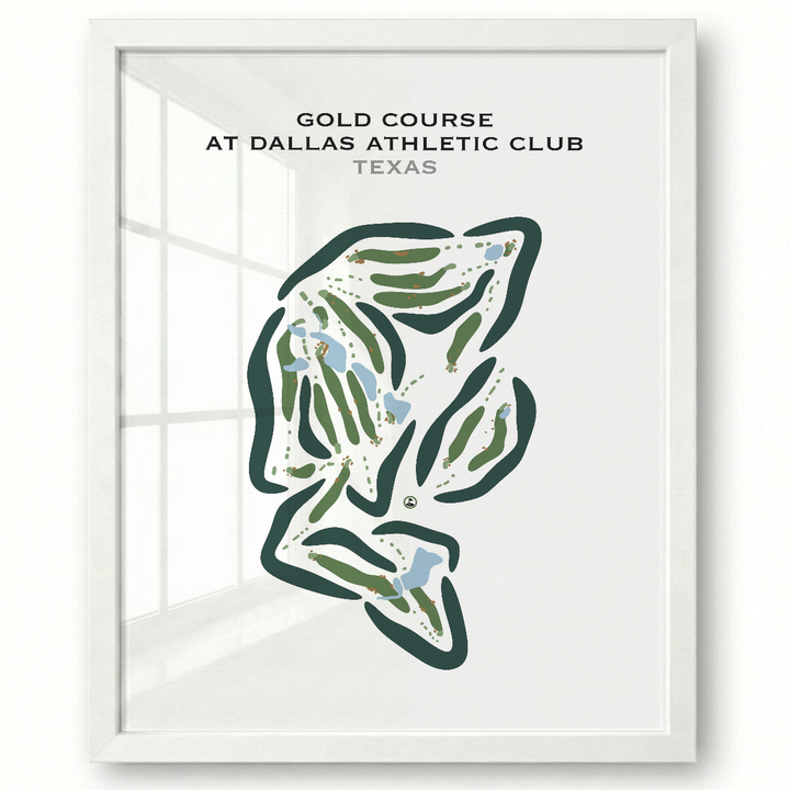 Gold Course at Dallas Athletic Club, Texas - Printed Golf Courses