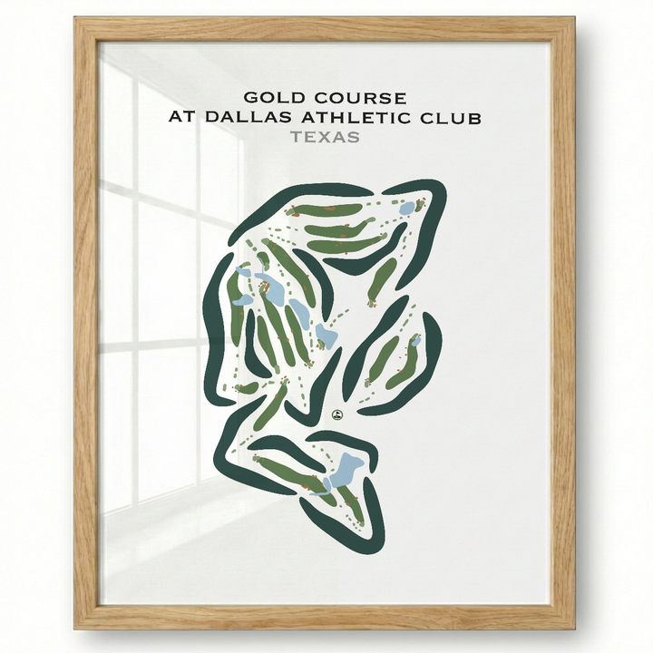 Gold Course at Dallas Athletic Club, Texas - Printed Golf Courses