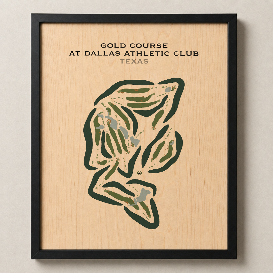 Gold Course at Dallas Athletic Club, Texas - Printed Golf Courses