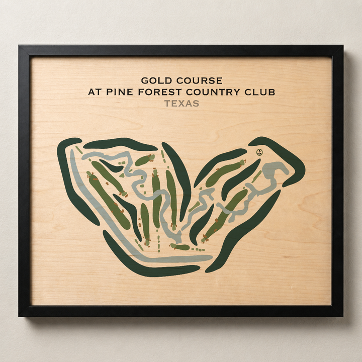 Gold Course at Pine Forest Country Club, Texas - Printed Golf Courses