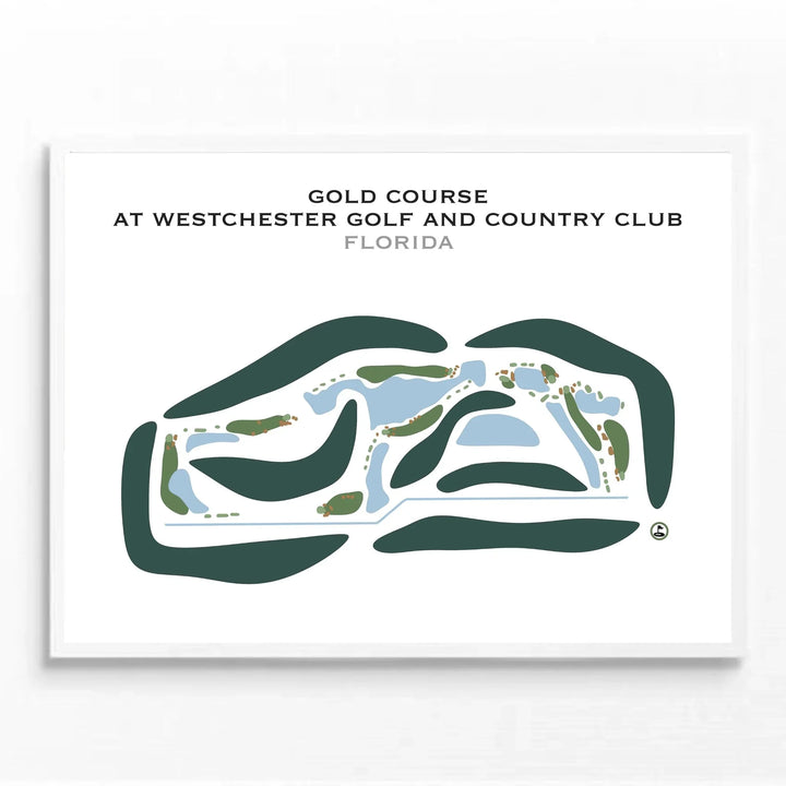 Gold Course at Westchester Golf & Country Club, Florida - Printed Golf Courses