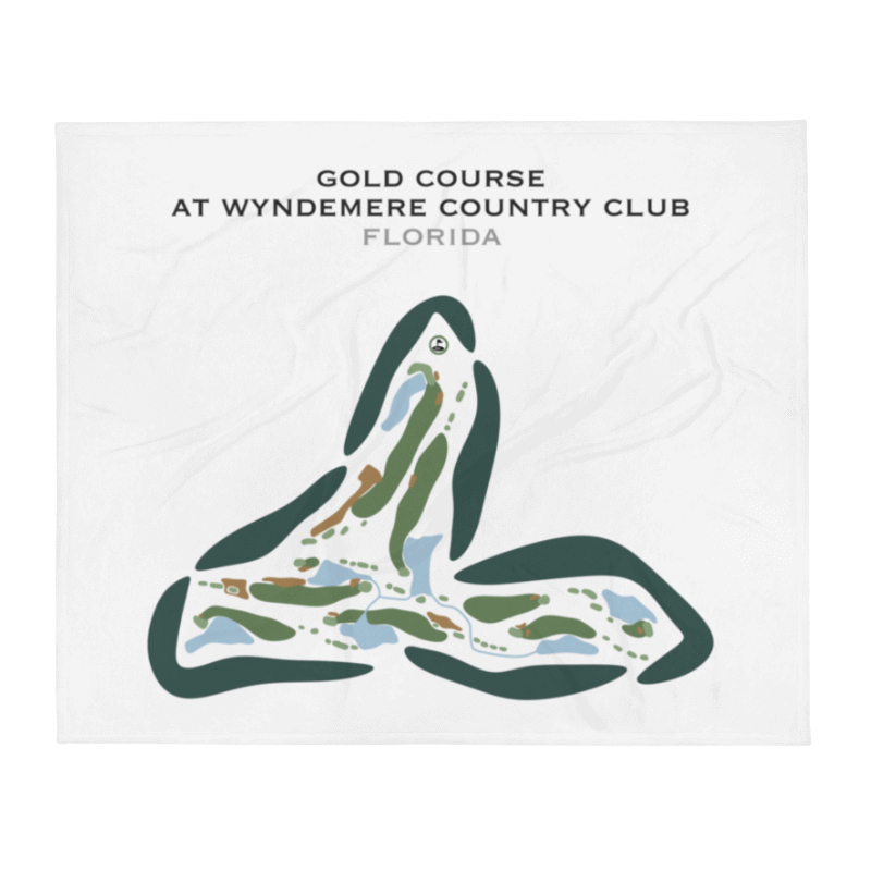 Gold Course at Wyndemere Country Club, Florida - Printed Golf Courses