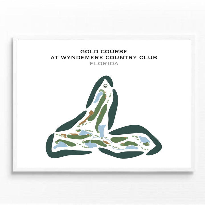 Gold Course at Wyndemere Country Club, Florida - Printed Golf Courses