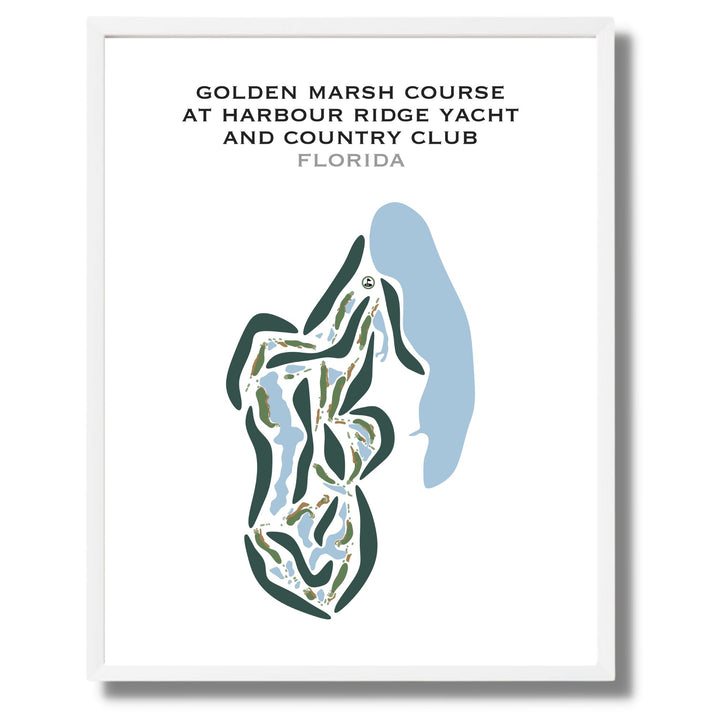 Golden Marsh Course at Harbour Ridge Yacht & Country Club, Florida - Printed Golf Courses