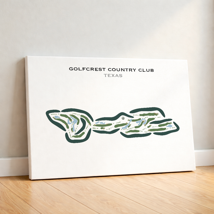 Golfcrest Country Club, Texas - Printed Golf Courses