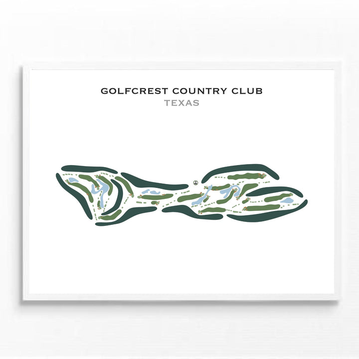Golfcrest Country Club, Texas - Printed Golf Courses