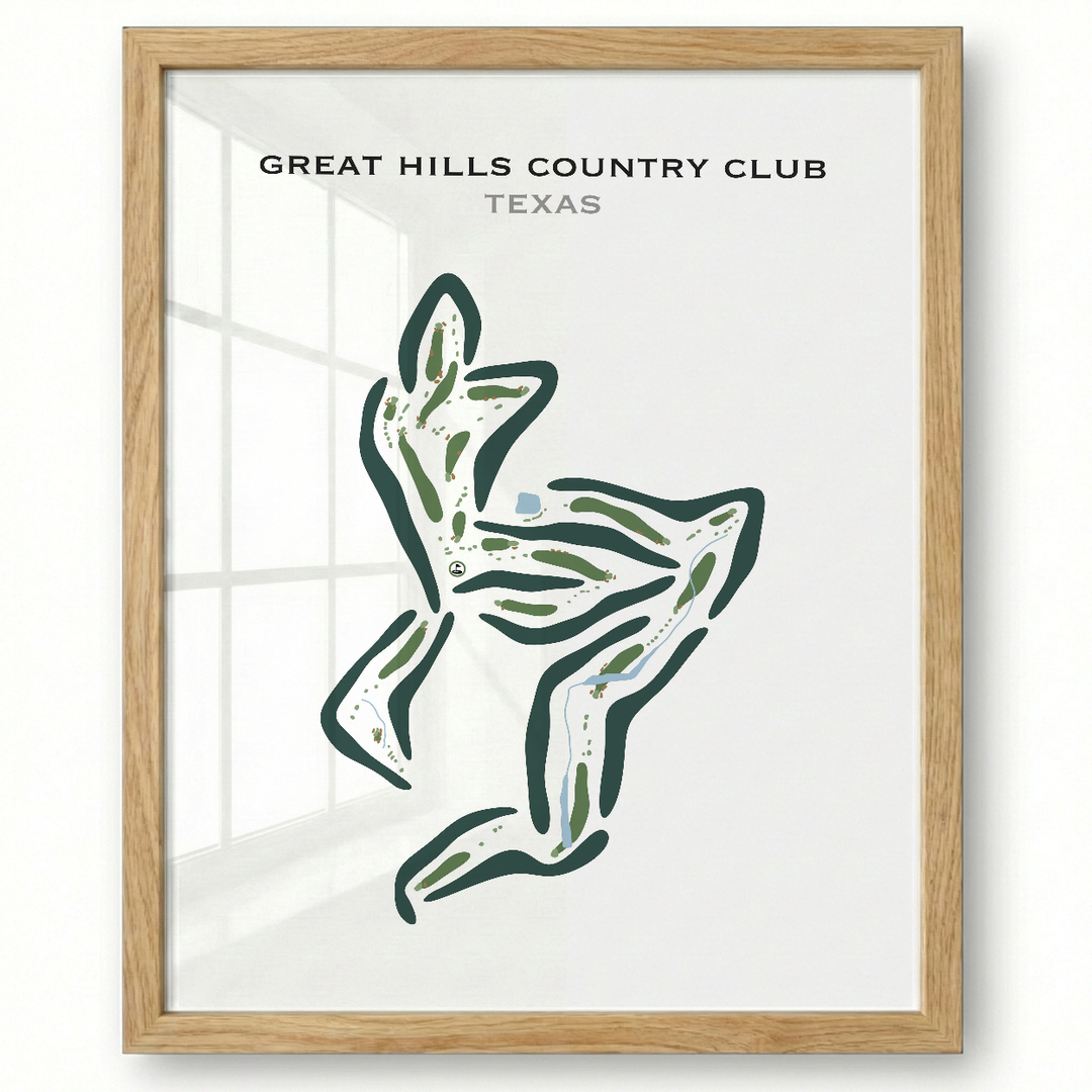 Great Hills Country Club, Texas - Printed Golf Courses