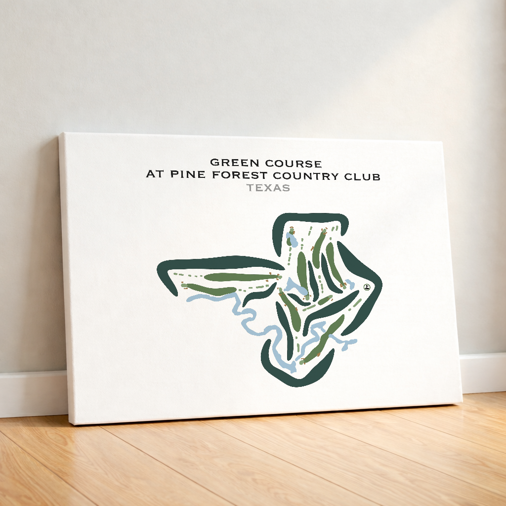 Green Course at Pine Forest Country Club, Texas - Printed Golf Courses