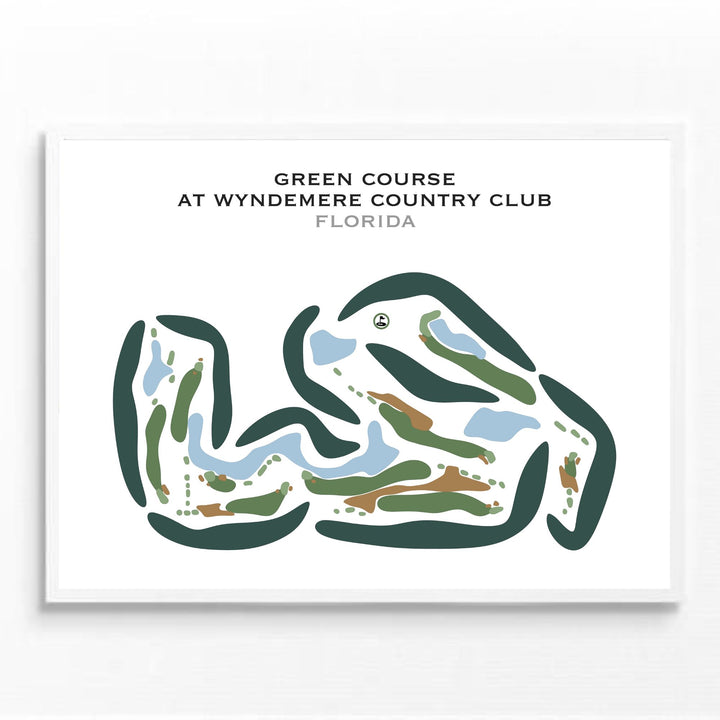 Green Course at Wyndemere Country Club, Florida - Printed Golf Courses