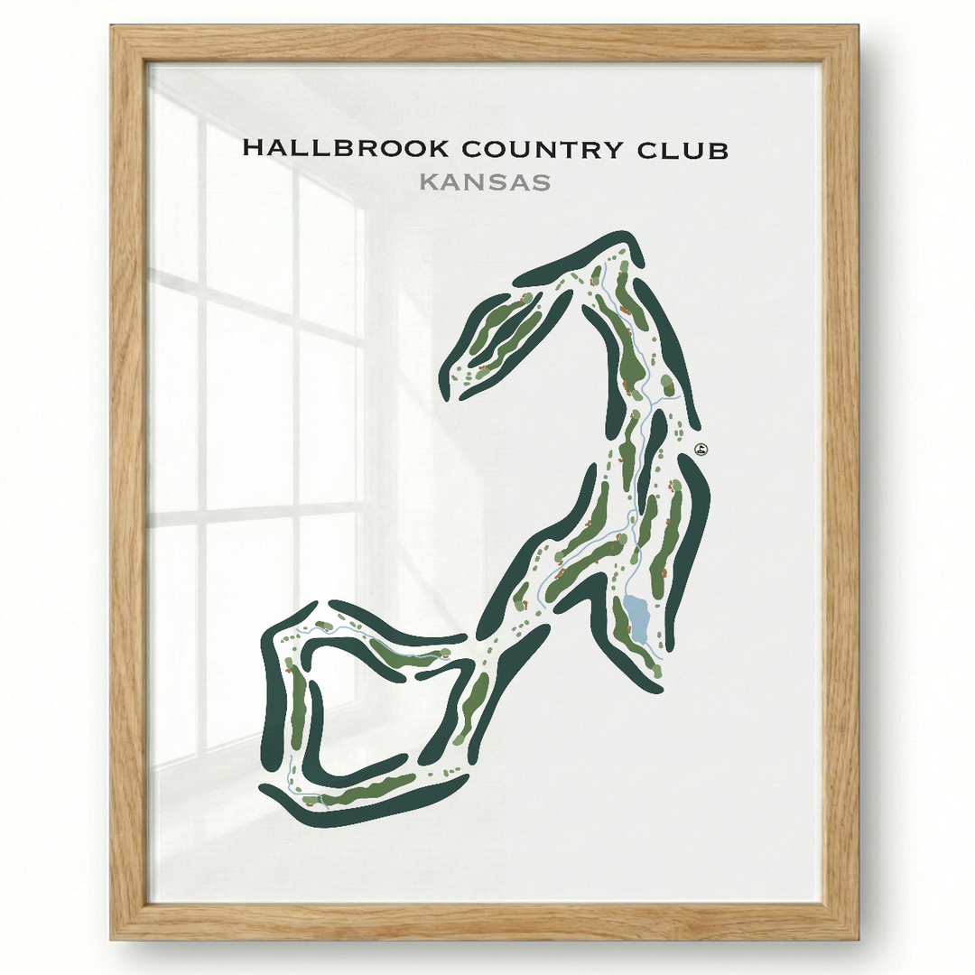 Hallbrook Country Club, Kansas - Printed Golf Course